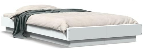 Bulliing Bettgestell mit LED Jugendbett Led Bettgestell Betten Bettrahmen Bed Frame Weiß 100x200 cm Holzwerkstoff - 3281112