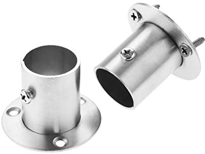 Flansch 2 Stück Schrank Kleiderschrank Kleiderstange Stange Sockel Ende unterstützt Halterung Flansche Halter Edelstahl Rohr Rohr Aufhänger 19/22/25/32mm Temperguss(25mm)