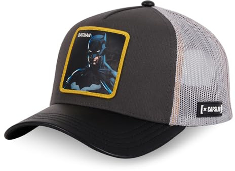 Capslab Batman DC Ecopelle Grigio Nero Berretto da Camionista Regolabile