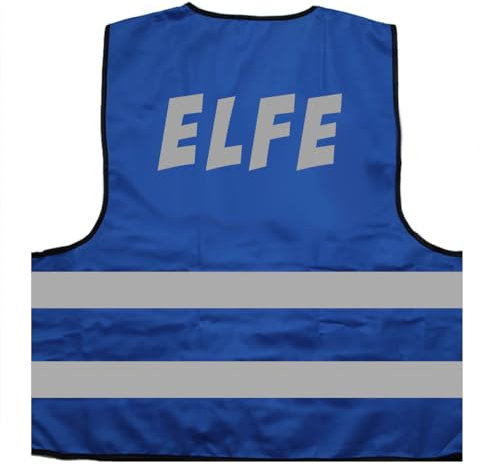 Elfe Warnweste BZW. Signalweste mit reflektierendem Aufdruck - Größe L/XL, Blau