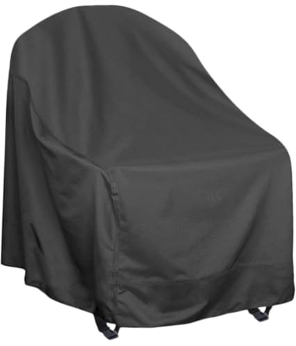 FONDOTIN Housse de chaise Oxford imperméable avec cordon de serrage pour chaise à bascule d'extérieur Protection solaire résistante au vent Housse de protection pour meubles de jardin Convient pour