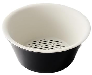 huangtinghui0802 Compote Wash Fruit Draining Basket Living Room Household Coffee Table Fruit Plate Strainer Kitchen Double Wash Basin Basket Fruit Bowl(Black)