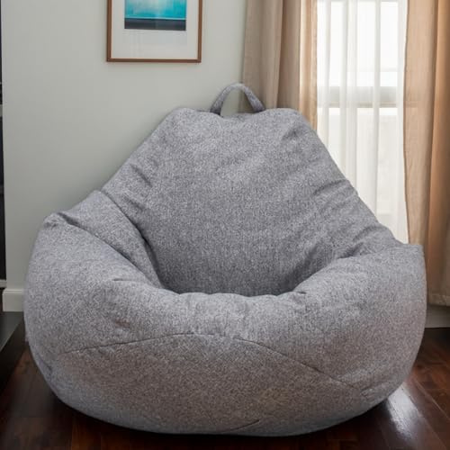 DOSYCOVUR Floor Cushions Large Adults Bean Bag Beans Bean Bag Included Gaming Bean Bag Chair Bean Bag Chairs Lazy Sofa Velvet Solid Color Massive Bean Bags,Grey 1,105 * 115cm