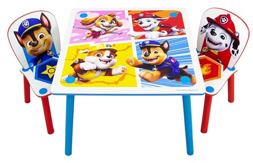 Officiellt Paw Patrol träbord för barn och 2 stolar set Chase Rubble hemmöbler barnbord för sovrum lekrum