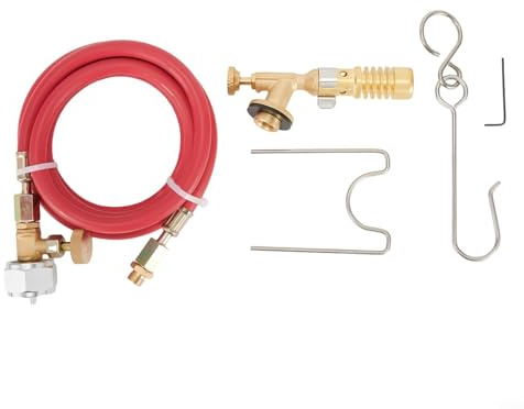 Chalumeau à gaz propane professionnel avec tuyau de 1,5 m pour plomberie, soudure, soudage, outil de chauffage de travail en métal avec contrôle de flamme réglable, compatible avec MAPP MAP Pro Gas
