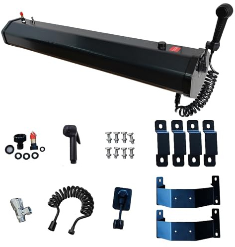 WilkSxyc Ducha Portatil Camping, Duchas Portátiles con Pistola Rociadora de Agua a Alta Presión, Tanque de Agua Presurizado de 18/20/30 L, Ducha de Carretera para Montaje en Baca(18L)