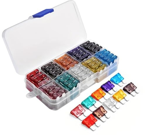 Assortiment de fusibles automobiles - Kit de remplacement de fusibles à lame standard, fusibles de voiture 12V 24V avec extracteur | Fusible mnini compact pour entretien Remplacement des véhicules de
