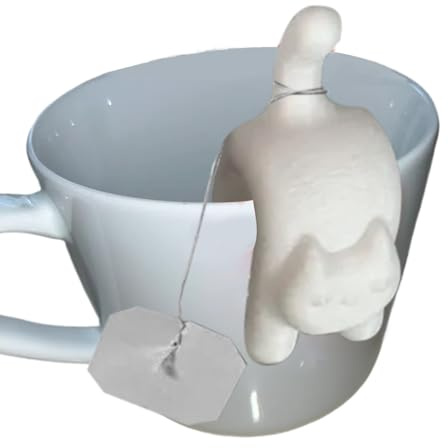 Porte-Sachet de Thé - Marqueurs de Tasse Réutilisables en Forme de Chat,Figurine Animale Marqueur De Boisson,pour Femmes Maison Studio Voyage Bureau Appartement Cuisine