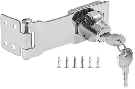 Litensh Türschloss mit Schlüssel, Überfalle abschließbar, 90-Grad-Drehknauf Verriegelung, Schublade Schrank Locks Vorhängeschloss Cam Lock Tor Riegel Schloss (4 Inch Gleicher Schlüssel)