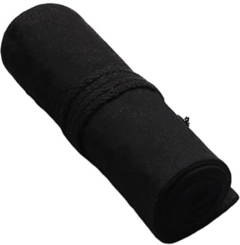 YIXANNX Estuche para bolígrafos de Lona Que Ahorra Espacio para papelería y Pinceles de Maquillaje Estuche para lápices poliéster para bolígrafos Agujeros Rollo Pinceles para Pintar, Negro, Doce