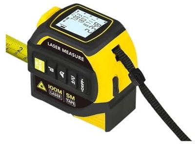 Telémetro láser 4 en 1 con Bluetooth, telémetro de Cinta Acero 5 m, 40, 60, 80 y 100, Instrumento medición for Interiores, Regla(100m Bluetooth)