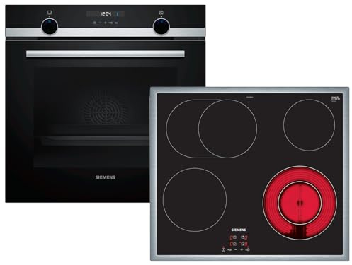 Siemens EQ522KA01Z Set Backofen HB517GBS0 Edelstahl + Glaskeramikkochfeld ET645BNA1E