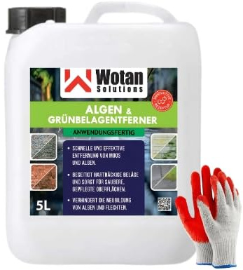 Wotan's 5L Algen- & Grünbelagentferner – Anwendungsfertig Arbeitshandschuhe Gratis dazu!
