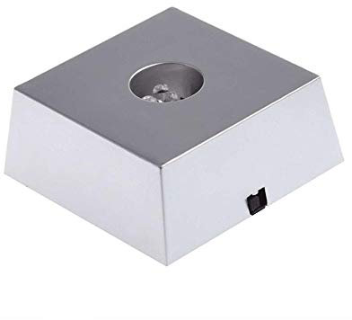 Multicolore, 3 LED, présentoir pour bijoux en cristal, socle à piles, décoration de bureau à domicile