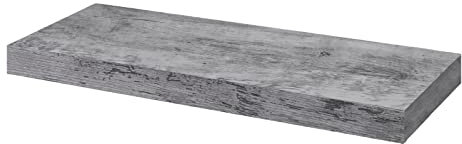 WOLTU Mensola da Muro Rettangolare Scaffale Libreria a Parete Decorazione per Cameretta Ufficio Porta CD/Dvd in Legno Rovere Grigio 80cm RG9318grei