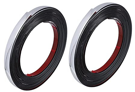 Baluue Ruban Adhésif Autocollant Étanche pour Joints Muraux en Plastique Argenté, Bande Solide de 10 Mètres pour Décoration de Plinthes et Carrelage au Sol