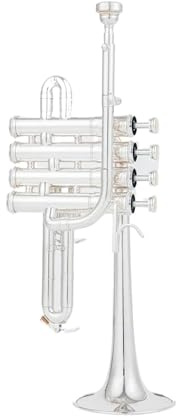 Trompeten für Anfänger Professionelle Hochtrompete Bb Piccolo Trompete Messing Gold Silber Lackoberfläche Trompete (Color : Silver)