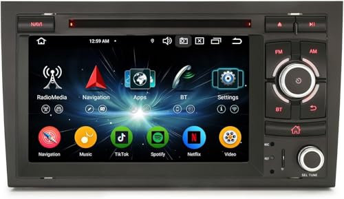Android 14 8-Kern 4GB+64GB DVD Autoradio Bluetooth GPS Navi für Audi A4 S4 RS4 8E B9 B7 Seat Exeo 7 Zoll IPS Unterstützt Kabelloses CarPlay Android Auto DAB+ WiFi 4G Canbus DSP USB OBD2 Radio TPMS