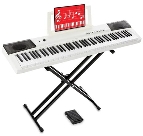 Elektroniskt Piano 88 Tangenter I Full Storlek Digitalpiano Elektroniskt Keyboardset Stativ Sustainpedal