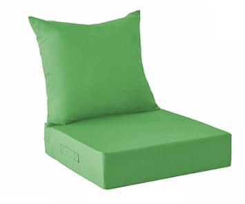 Cojines impermeables para asiento profundo de patio para exteriores e interiores, funda extraíble resistente a la decoloración con mango portátil, cojín verde hierba de 19 pulgadas para sofá y muebles