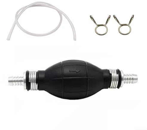 Manuelle Birnen-Kraftstoffpumpe, 10 mm, für Diesel, Benzin, Wasserübertragung, mit auslaufsicherem Ventil, aus Gummi und PVC (1 Set)