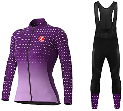 UGLY FROG Klassisch Radtrikot Damen Set Langarm Mode Herbst Sport & Freizeit MTB Fahrradbekleidung Radsport Hemd Polyester Bike Radlerhose Hervorragende Leistung