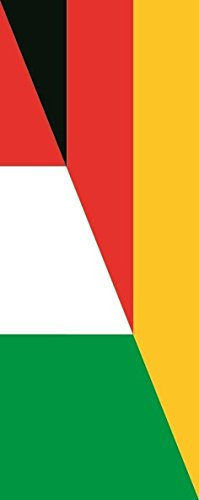 U24 Fahne Flagge Italien-Deutschland im Hochformat Premiumqualität 80 x 200 cm