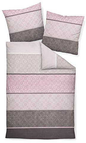 Janine 65016 Davos - Juego de cama (155 x 220 cm y 80 x 80 cm, franela fina), color morado