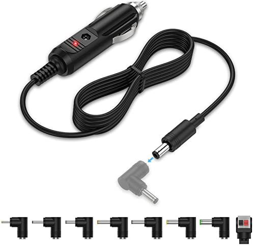 BENSN 12V 2A Car Charger for Portable DVD Player, Snailax Massage Back Cushion, GPS, Portable Lunch Box, Speaker, DC 5.5x2.1mm with 8 Connectors Power Cord 6.6FT