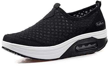 Femmes Minceur Taille Chaussures Marche Baskets 35-42 EU Plateforme Chaussures Poids Air Léger Engrener Elastic Sports en Marchant Yoga Tennis à Enfiler Pas Cher Plates Été Trainers en Maille