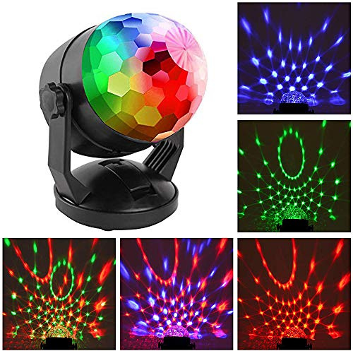 Mini suono ha attivato Partito luci a batteria/USB portatile di RGB della sfera della discoteca del DJ della luce di illuminazione stroboscopica lampada 7 Modi fase luce par per la casa dell'automo