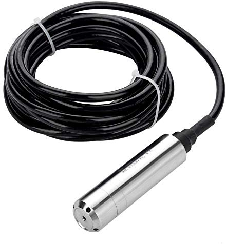 Liquid Level Sensor,DC24V 4 20mA Throw in Type Water Level Sensors, Anti Bending 0 5m Range Depth Input Liquid Level Transmitter,6m/19.7ft Input Liquid Level Transmitter