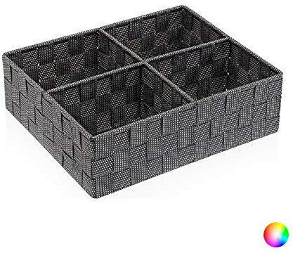 BigBuy Home Box with compartments Textile (27 x 10 x 32 cm) - Grey