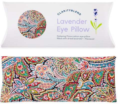 Clarity Blend Aromatherapy - Weighted Lavender Bags for Yoga, Meditation & Relaxation - Aromatherapy Lavender Pillow Bag Filled with Flaxseed - Washable Pima Cotton Cover Facial Tension Release