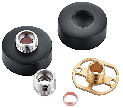 ENKI, P14, Black, Round Easy Fix Kit Bracket for Thermostatic Mixer Bar, Modern Bathroom Accessories, Solid Brass Body Finish | Solid Brass, Shower Tray Waste, High Flow, Easy Clean, Bathroom