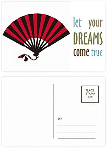 Japanisches Postkarten-Set, Rot / Schwarz, Art-Deco-Stil, Geschenk, 20 Stück
