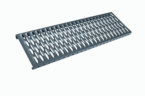 Parotec Dachtirtt Steigtritt 1200 mm Anthrazit Kaminpodest Laufrost | Verschiedene Längen, Laufgitter, Gitterrost, feuerverzinktes Stahlblech, Korrosionsschutz