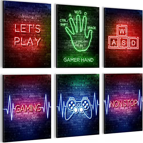 Novart Wandbilder - KEIN EXTRA RAHMEN BENÖTIGT - Kinderzimmer Junge Teenager - Bilder Modern Spielkonsole Videospiel - Bunt - N004265a