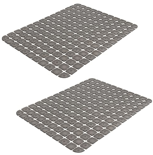 OTHWAY 2 Pack Sink Mats for Kitchen Sinks, 40x30cm Sink Protectors for Bottom of Kitchen Sink, Dishes and Glassware Drain Mat (Grey)