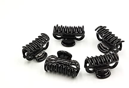 Pinza para el pelo negra tamaño mediano, pack de 5 pinzas de garra para el pelo