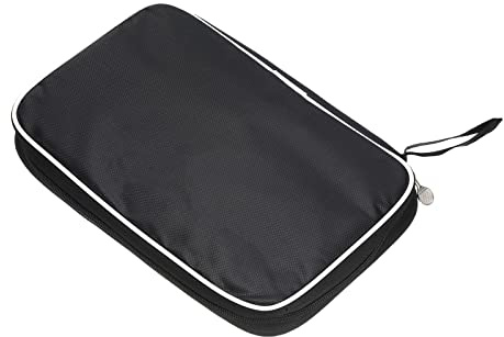 PATIKIL 10,6 x 7 Tischtennis Paddel Koffer, Tischtennisschläger Etui Softabdeckung Behältertasche für Sportzubehör, Schwarz