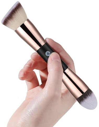 KINGMAS Foundation-Pinsel, doppelseitige Make-up-Pinsel mit abgewinkelter/spitz zulaufender Spitze zum Verblenden von flüssigem Puder, Concealer, kosmetischer Creme, Rouge-Pinsel