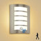Wondlumi Aplique Pared Exterior/Interior Led con Sensor de Movimiento,12W E27 IP44 Blanco Cálido ABS,Lámpara Pared Moderno Acero Inoxidable para Balcón Pasillo