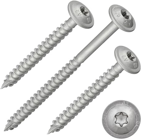 DSM – Tellerkopfschrauben 4 x 35 mm Torx TX20 – Edelstahl A2 – 50 Stück | verstärkter Kopf + Cut-Spitze – Teilgewinde – mit ETA-Zulassung [TrueSpec Päzision] Holzbauschrauben Konstruktionsschrauben