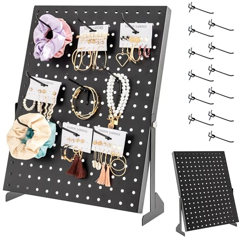 ODOXIA Pegboard | Peg Board Stand for Vendors | Peg Board Organiser | Black Hooks for Your Home, Store, Office | Display Boards Free Standing