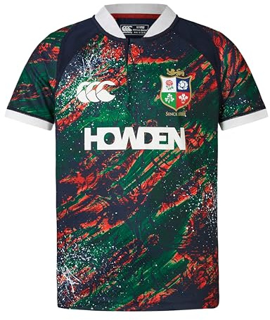 Canterbury Junior Unisex Official British & Irish Lions Warm Up Rugby Jersey, Dark Sapphire/Rddaha/Egrt/Scar, 12