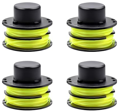 Viilich 4pcs Bobinas de Hilo para Ryobi RAC119,Compatible con Ryobi RLT3025F/S, RLT3525S,Carrete de Recortador de césped para RAC119, Carrete de Repuesto de desbrozadora de césped RAC119
