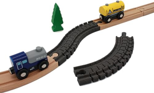 Locorico - 2 rieles flexibles para trenes de madera