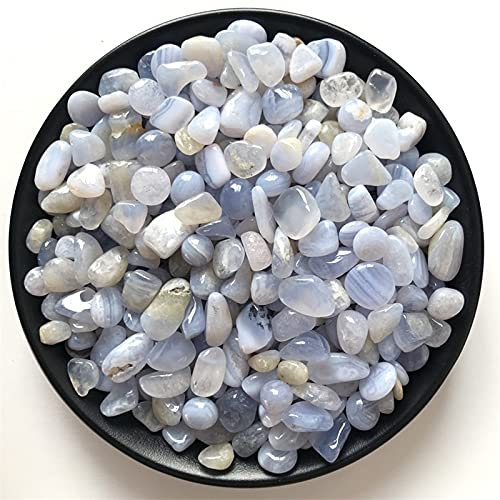 100 g de gravier de cristal de pierre d'origine calcédoine bleu clair adapté à l'arrangement des vases d'aquarium, des jardins et des fontaines de gravier décoration de la chambre ( Color : 100g 5-8mm