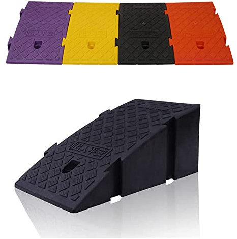 Bordsteinrampe, PVC-Kunststoff-Bordsteinrampen, Schwellenbrücken-Trittrampe 16–20 cm hoch für Garage, Gehweg, LKW, Roller, Fahrrad, Motorrad, Rollstuhlmobilität (Farbe: Schwarz, Größe: 45 x 25 x 19 cm